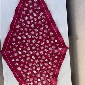 Coach Maroon silk Tea Scarf